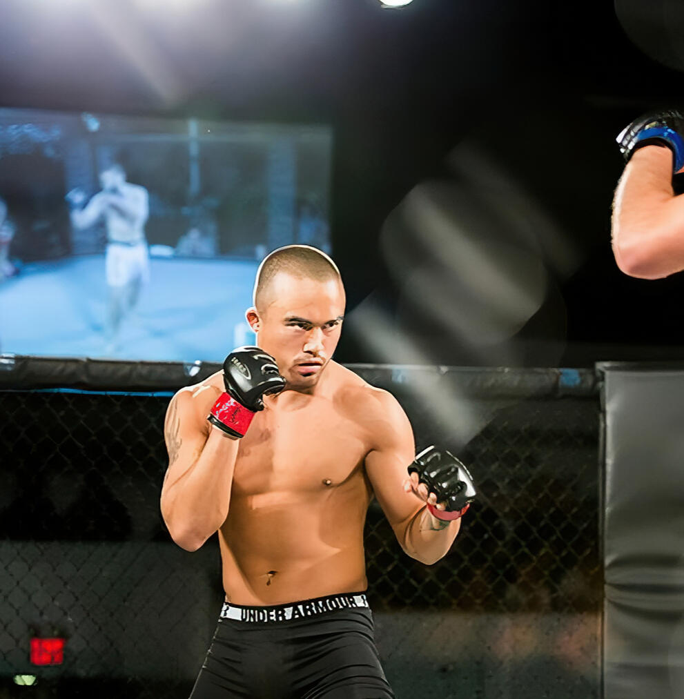 Cleveland Bentley Cleveland Bentley, owner and head coach of THE MMA FARM fighting in the octagon.